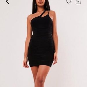 Missguided Black Slinky Asymmetric Strap Mini
